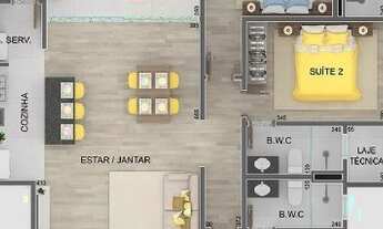 Imagem 4: Apartamento para venda possui 65 metros quadrados com 2 quartos em Acaraú - Ubatuba - SP