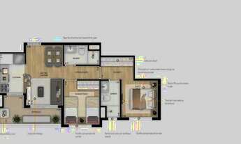 Imagem 2: Apartamento para venda tem 55 metros quadrados com 2 quartos em Vila Anastácio - São Paulo