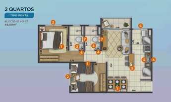 Imagem 4: Estilo Ponta Negra - 49 m², 02 Qts R$ 245 Mil Na Planta