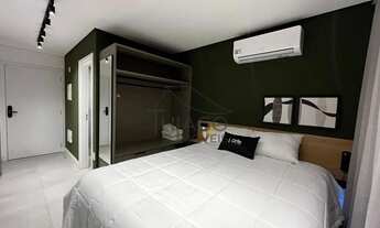 Imagem 3: Studio novo com sacada e mobiliado de 25m² para locação, localizado no coração do bairro A