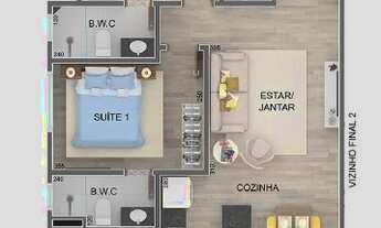 Imagem 7: Apartamento para venda possui 65 metros quadrados com 2 quartos em Acaraú - Ubatuba - SP