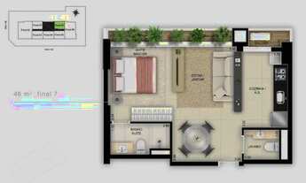 Imagem 2: Opus Gyro Rooftop 30º andar Studio com 1 Quarto(s) e 1 banheiro(s) à Venda, 46.66 por R$ 6