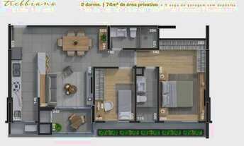 Imagem 3: Apartamento 2 quartos sendo 1 suíte e 1 vaga no Ecoville