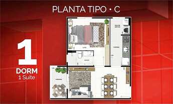 Imagem 6: Apartamento com 1 Quarto à Venda, 38,60 m² por R$ 333.500