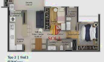 Imagem 5: Apartamento com 2 dormitórios à venda, 63 m² por R$ 668.435,78 - Água Verde - Curitiba/PR