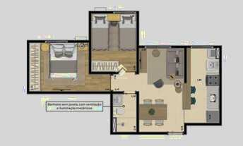 Imagem 6: Apartamento para venda possui 51 metros quadrados com 2 quartos em Vila Harmonia - Araraqu