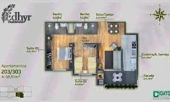 Imagem 6: Apartamento de 68m², 2 suítes, sacada com churrasqueira em frente a Igreja Matriz de Canel