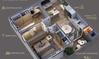 Imagem 5: Apartamento 2 dormitórios, 1 vaga, elevador no Rizzo