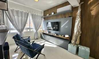 Imagem 2: Apartamento com 2 suítes + lavabo, mobiliado e decorado com vista para o Mar e com box/vag