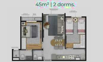 Imagem 3: Lançamento Apartamento Venda 2Dormts 1Suíte 44,88m² 1Vaga - Ipiranga - São Paulo