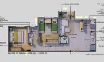 Imagem 4: Apto 2/4 sem suíte de 50 m² no Torres do Seridó com 1 vaga por 275.000, Nova Parnamirim