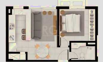 Imagem 3: Apartamento para Venda - 37.51m², 1 dormitório, 1 vaga - Petrópolis