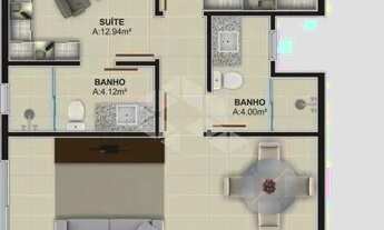 Imagem 5: Apartamento 02 dormitórios com suite no Bairro Patronato em Santa Maria RS