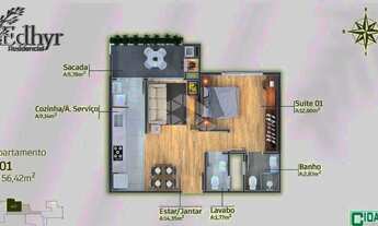 Imagem 7: Apartamento de 68m², 2 suítes, sacada com churrasqueira em frente a Igreja Matriz de Canel
