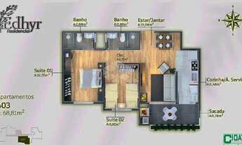 Imagem 5: Apartamento de 68m², 2 suítes, sacada com churrasqueira em frente a Igreja Matriz de Canel