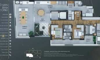 Imagem 2: Apto de 3 dorm c/ 3 SUÍTES, 3 VAGAS DEMARCADAS, 151 m² de área útil. Bairro: Canto do fort