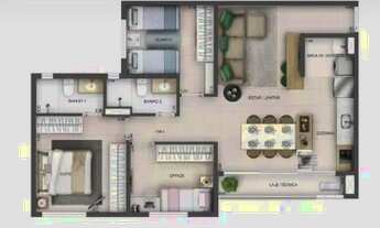 Imagem 3: Residencial Wish Areião, 3/4, 78,63 m2, Setor Pedro Ludovico