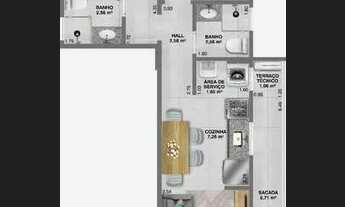 Imagem 2: Apto de 2 DORM c/ SUÍTE, CHURRASQUEIRA NA SACADA, 63 m² de área útil. Bairro: Guilhermina