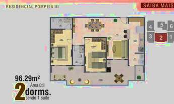 Imagem 2: Apto de 2 Dorm c/ SUÍTE, LAZER COMPLETO, 96 m² de área útil. Bairro: Ocian