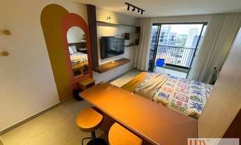 Imagem 2: Flat mobiliado com 33 m² e 2 vagas na posição nascente com vista para o mar no Jardim Oce