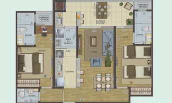 Imagem 7: Apartamento a venda Tulum Residence no Itaguá, Ubatuba/SP. Apartamento com 2 suítes e vara