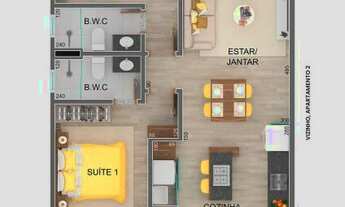 Imagem 6: Lançamento no Itaguá, Città di Perugia a partir de R$530.625,00 a preço fechado com 70m² e