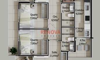 Imagem: Apartamento 2QTS, 1SUÍTE lançamento, 3