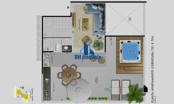 Imagem 4: Apartamento Alto Padrão de 2 quartos com suíte e lazer no bairro Castelo - Belo Horizonte