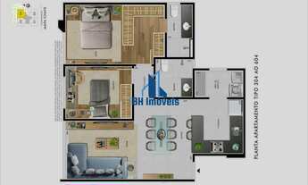 Imagem 4: Apartamento Alto Padrão de 2 quartos com suíte e lazer no bairro Castelo - Belo Horizonte