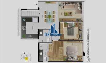 Imagem 7: Apartamento Alto Padrão de 2 quartos com suíte e lazer no bairro Castelo - Belo Horizonte