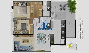 Imagem 4: Apartamento Alto Padrão de 2 quartos com suíte e lazer no bairro Castelo - Belo Horizonte