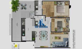 Imagem 3: Apartamento Alto Padrão de 2 quartos com suíte e lazer no bairro Castelo - Belo Horizonte