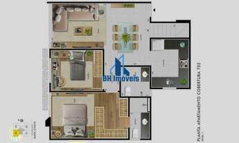 Imagem 7: Apartamento Alto Padrão de 2 quartos com suíte e lazer no bairro Castelo - Belo Horizonte