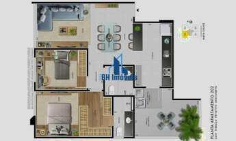 Imagem 5: Apartamento Alto Padrão de 2 quartos com suíte e lazer no bairro Castelo - Belo Horizonte