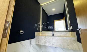 Imagem 3: Belíssima casa à venda com 3 suítes sendo uma com closet, conceito integrado e piscina no