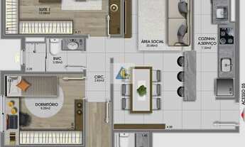 Imagem 2: Agapito Residencial - Apartamento 3 quartos sendo 2 suítes, Bairro Estreito, Florianópolis