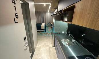 Imagem 2: Apartamento Studio Novo todo Mobiliado, Varanda e Vista com 30m² no Edifício New Time na P