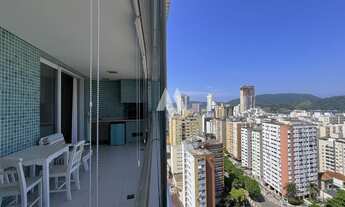 Imagem 2: Apartamento com varanda e vista mar 3 suítes 3 vagas e lazer á venda na Aparecida em Santo