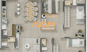 Imagem 5: Apartamento 3 Qtos - Sendo 1 Suíte - Orby Flamboyant - Jd. Goiás - 84,14m²