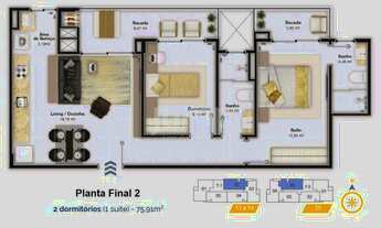 Imagem 7: Condomínio novo / Aptº 2 dormitórios (1 suite), cozinha americana, 106 m² no Itacorubi