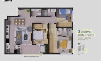 Imagem 2: Home Lumis Cacupé - Apartamento com 3 dormitórios à venda, 94 m² por R$ 1.309.906,97 - Cac