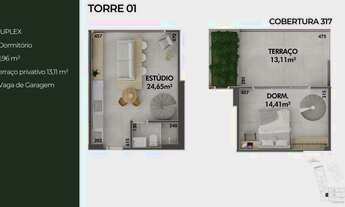 Imagem 5: Studio duplex com terraço