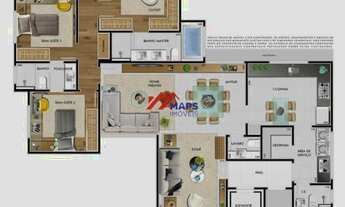 Imagem 2: Apartamento com quatro quartos, duas suítes, duas semi-suítes e quatro vagas de garagem n