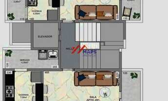 Imagem 2: Apartamento com dois quartos e suíte no bairro Santa Branca - Belo Horizonte/MG