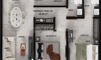 Imagem 7: Apto - 2 Quartos - 1 Suíte - 56,16m² - Intermares, Cabedelo/PB