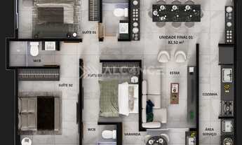 Imagem 4: Apto - 3 Quartos - 1 Suíte - 77,60m² - Intermares, Cabedelo/PB