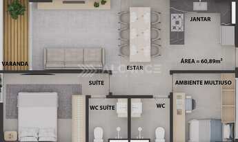 Imagem 7: Apto - 2 Quartos - 1 Suíte - 60,89 m² - Cabo Branco, João Pessoa/PB