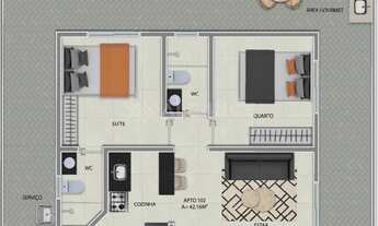 Imagem 5: Apto - 2 Quartos - 1 Suíte - 43,56 m² - Ernesto Geisel, João Pessoa/PB