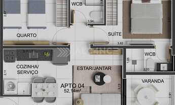 Imagem 6: Apto - 3 Quartos - 1 Suíte - 52,14 m² - Intermares, Cabedelo/PB