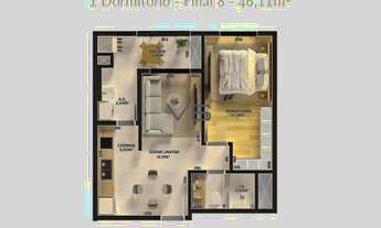 Imagem 7: Apartamento Padrão com 3 quartos, 89 m² privativos, 2 vagas de garagem, no Ecoville, Curit